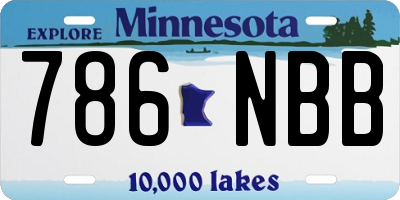 MN license plate 786NBB