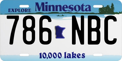 MN license plate 786NBC