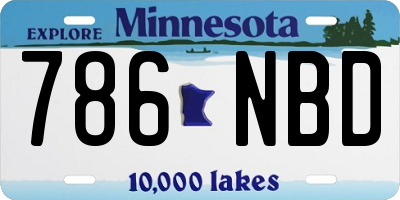 MN license plate 786NBD