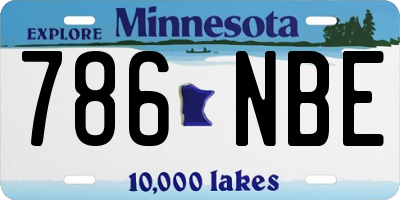 MN license plate 786NBE