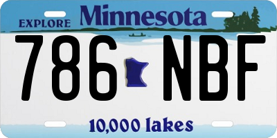 MN license plate 786NBF