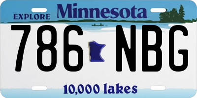 MN license plate 786NBG