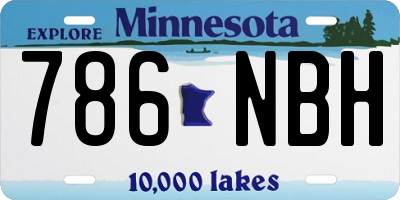 MN license plate 786NBH