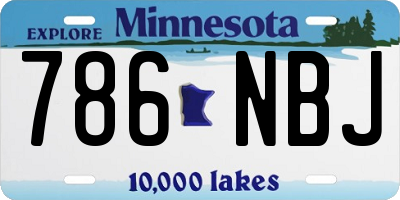 MN license plate 786NBJ