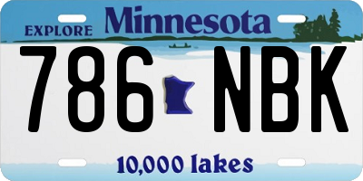MN license plate 786NBK