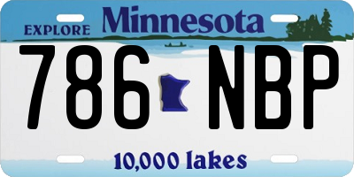 MN license plate 786NBP