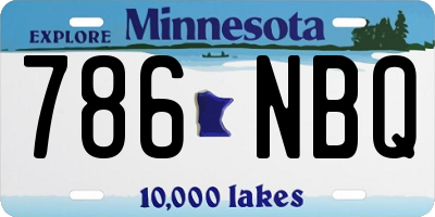 MN license plate 786NBQ