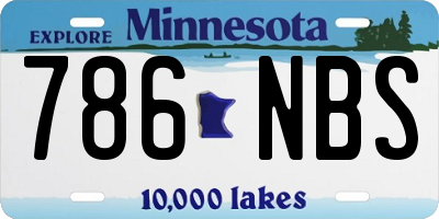 MN license plate 786NBS
