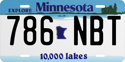 MN license plate 786NBT