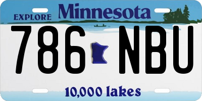 MN license plate 786NBU