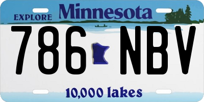 MN license plate 786NBV