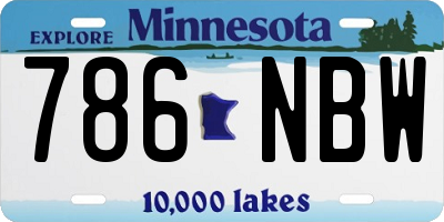 MN license plate 786NBW