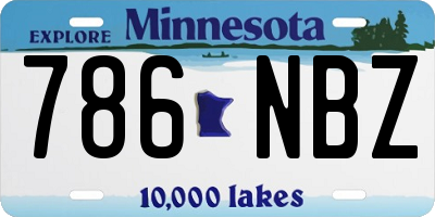 MN license plate 786NBZ