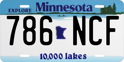 MN license plate 786NCF