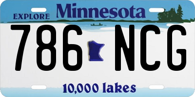 MN license plate 786NCG