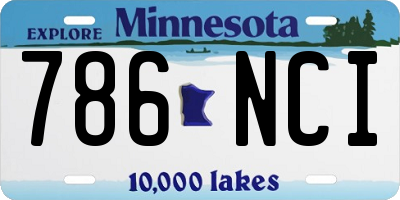MN license plate 786NCI