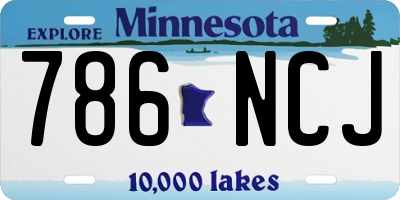 MN license plate 786NCJ