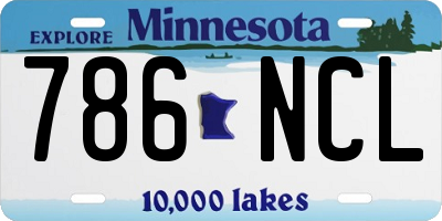 MN license plate 786NCL