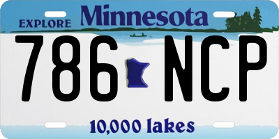 MN license plate 786NCP