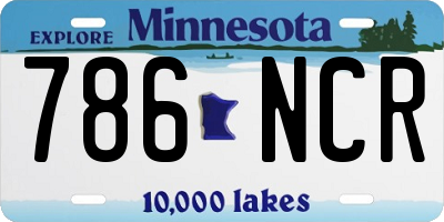 MN license plate 786NCR