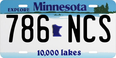 MN license plate 786NCS