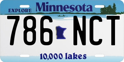 MN license plate 786NCT