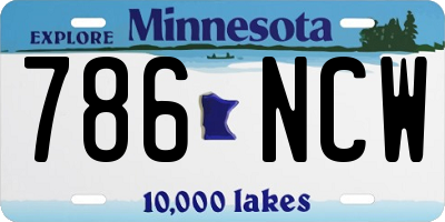 MN license plate 786NCW