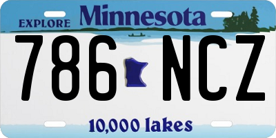 MN license plate 786NCZ