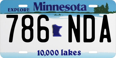 MN license plate 786NDA