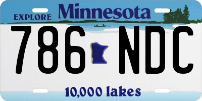MN license plate 786NDC