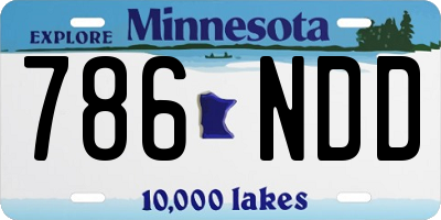 MN license plate 786NDD
