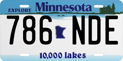 MN license plate 786NDE