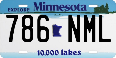 MN license plate 786NML