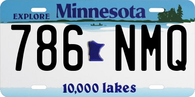 MN license plate 786NMQ