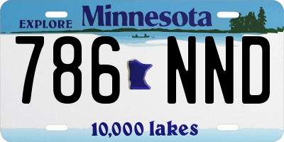 MN license plate 786NND