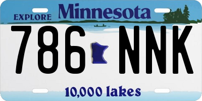MN license plate 786NNK