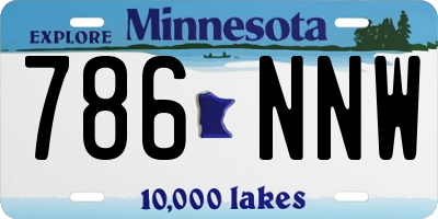 MN license plate 786NNW