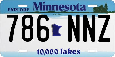 MN license plate 786NNZ