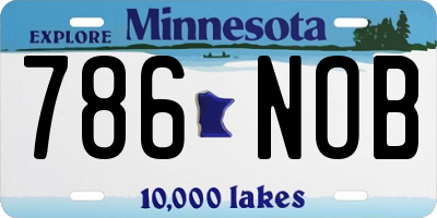 MN license plate 786NOB