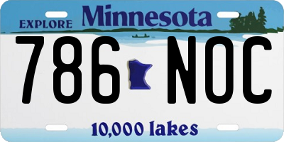 MN license plate 786NOC