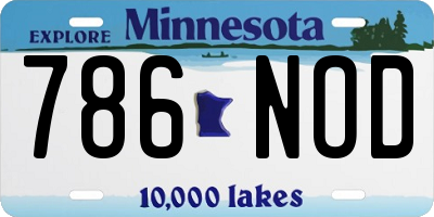 MN license plate 786NOD