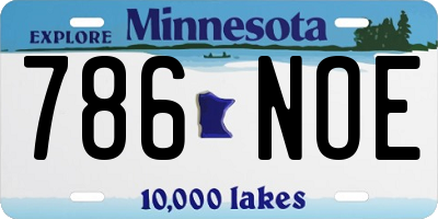 MN license plate 786NOE