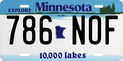 MN license plate 786NOF