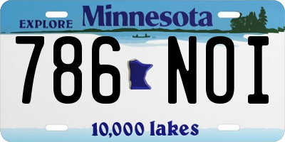 MN license plate 786NOI