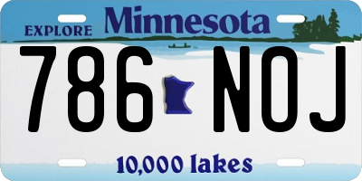 MN license plate 786NOJ