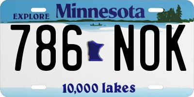 MN license plate 786NOK