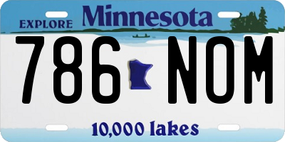 MN license plate 786NOM