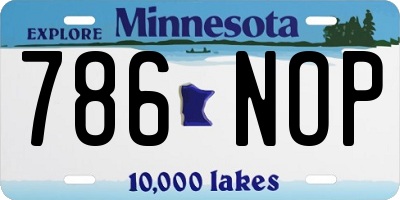 MN license plate 786NOP