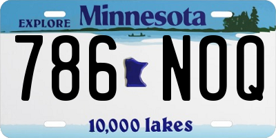 MN license plate 786NOQ