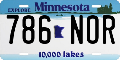 MN license plate 786NOR